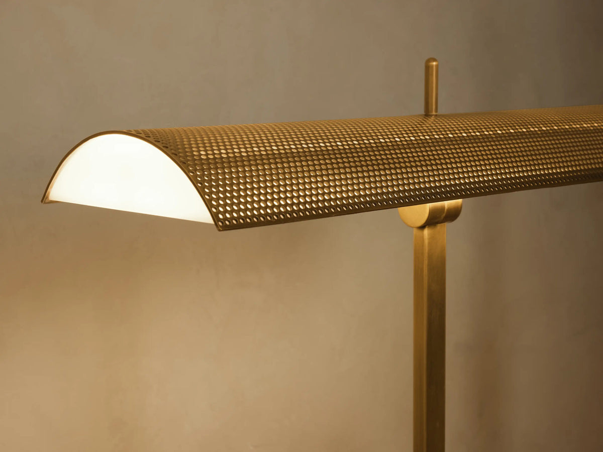 Abel Brass Floor Lamp with Warm LED Light