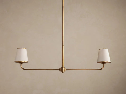 Adria Iron Chandelier with Flax Fabric Shades — product view 2