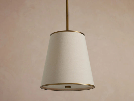 Fabric Cone Pendant Light in Flax — product view 2