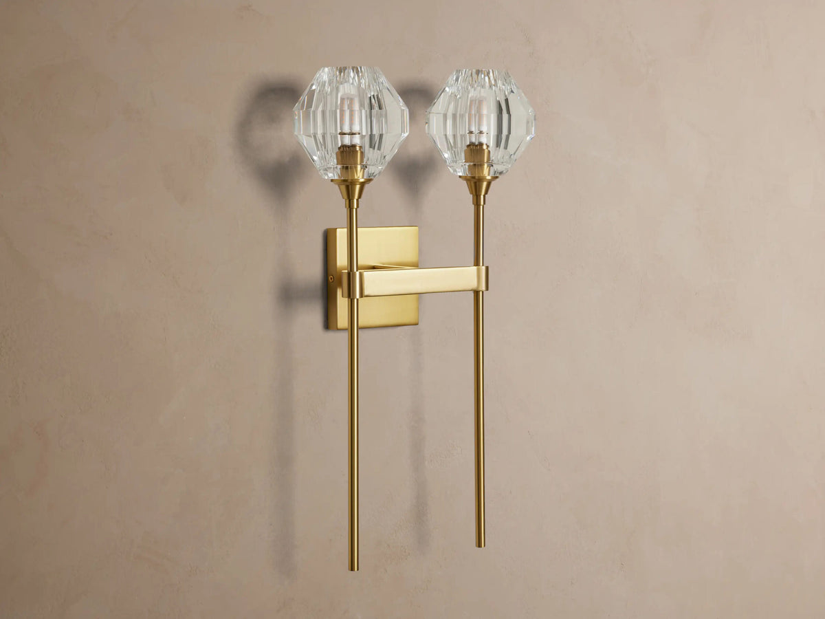 Crystal Brass Sconce Double Wall Light