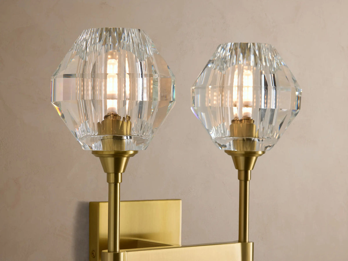 Crystal Brass Sconce Double Wall Light — product view 3