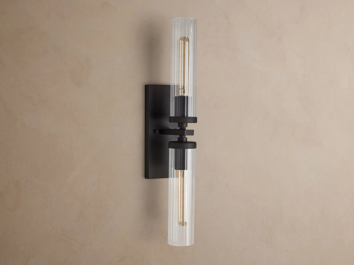 Andreas Fluted Glass Sconce Double Wall Light — product view 7