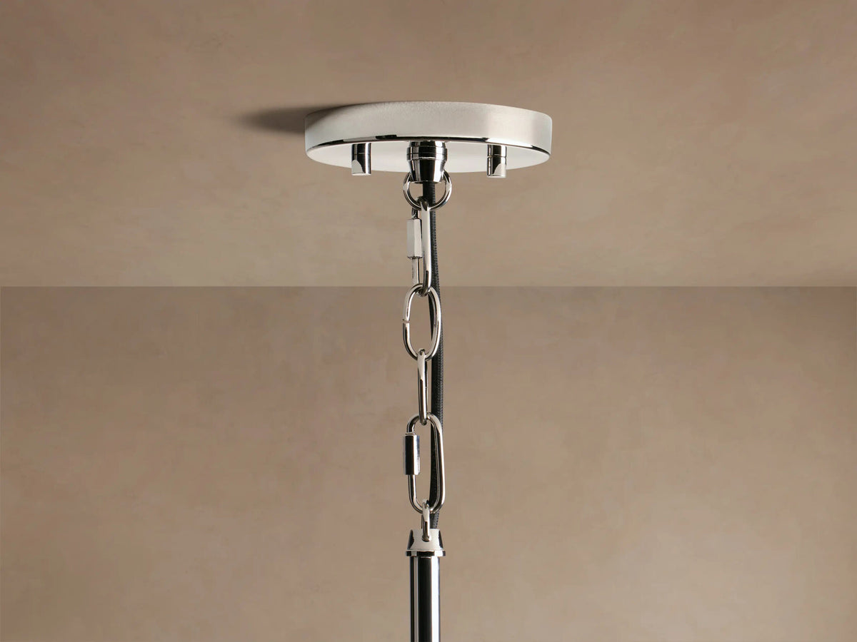 Brass Glass Pendant with Clear Fluted Shade — product view 11
