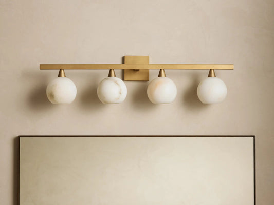 Alabaster Sconce 4 Light Brass Wall Light — product view 2