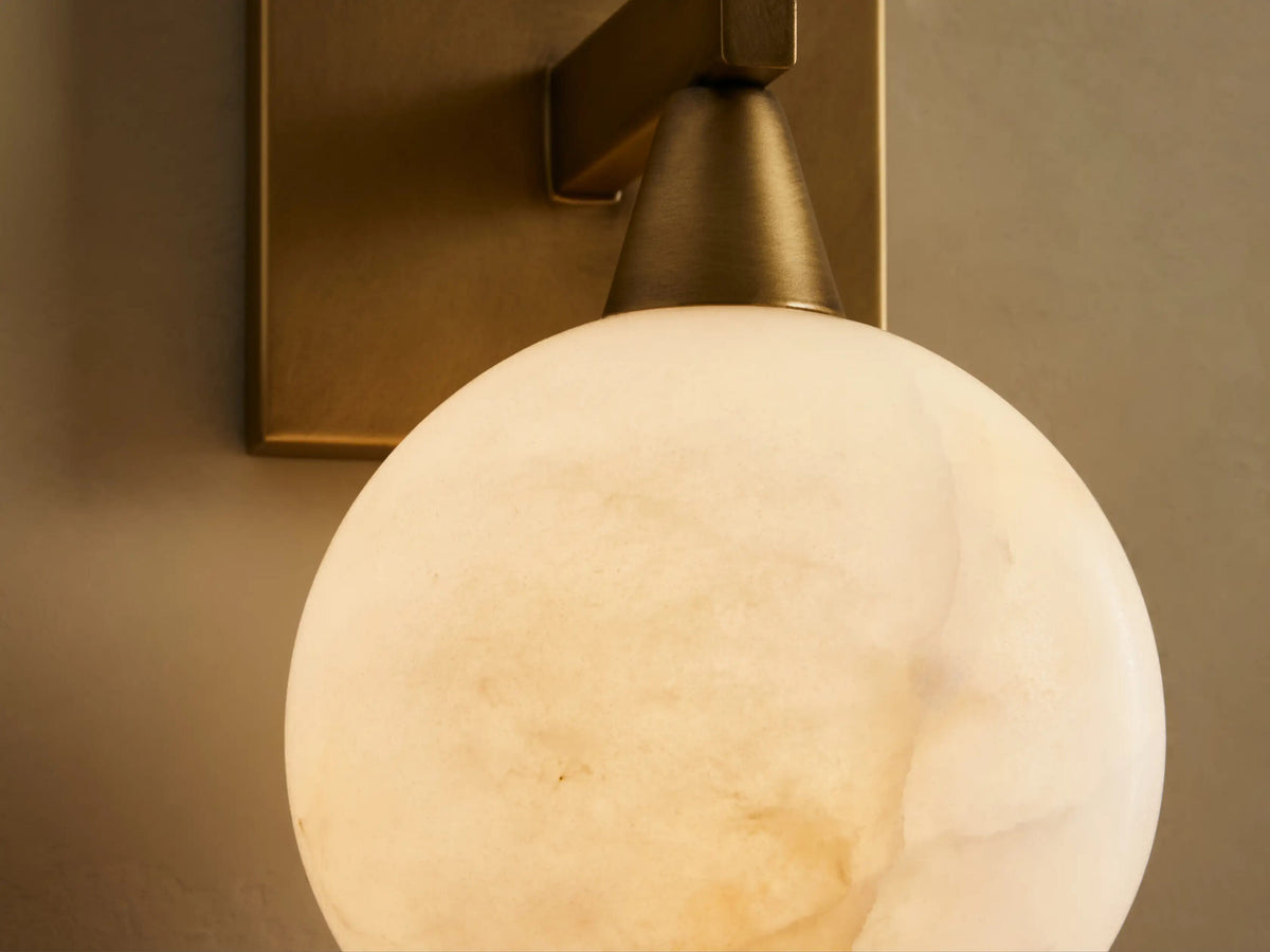 Alabaster Sconce Arica Brass Wall Light — product view 3
