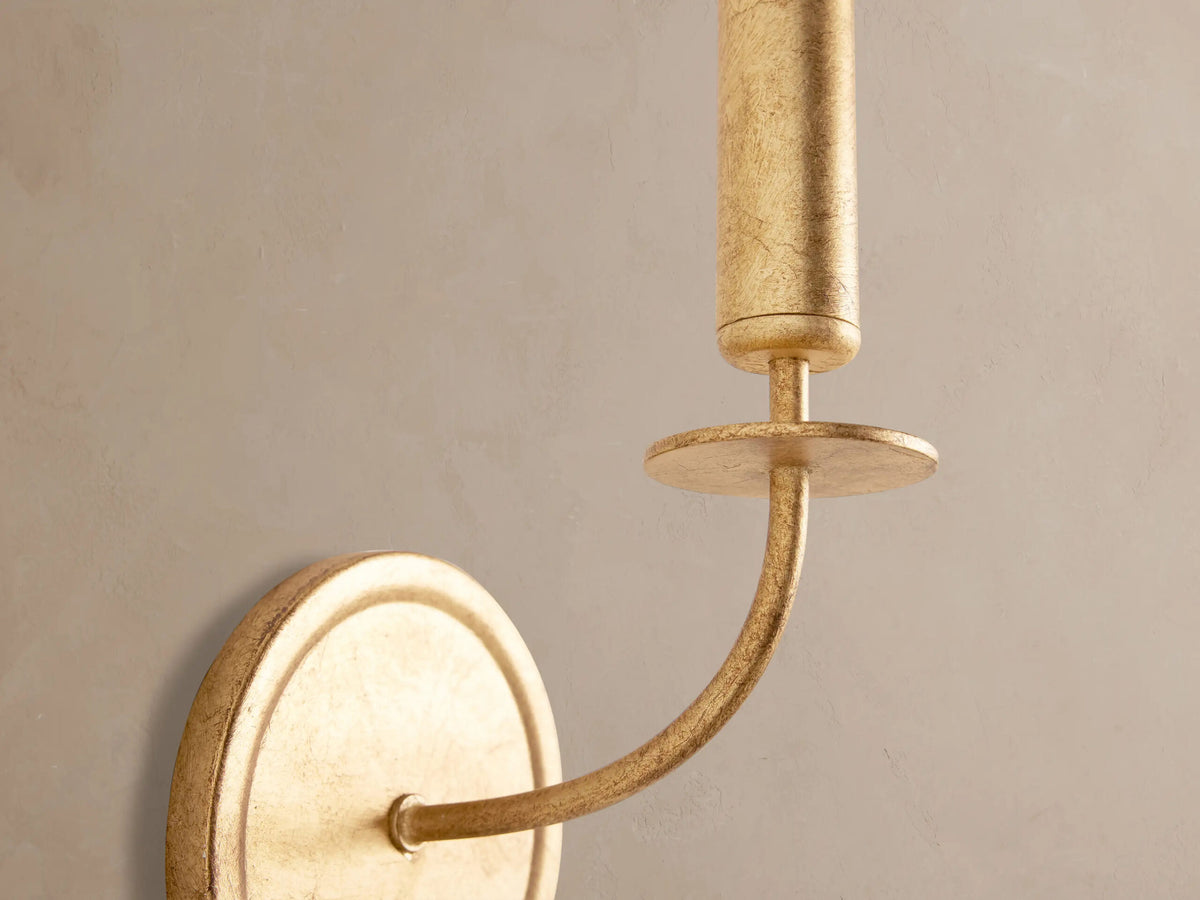 Iron Gold Sconce with Antiqued Leaf Finish