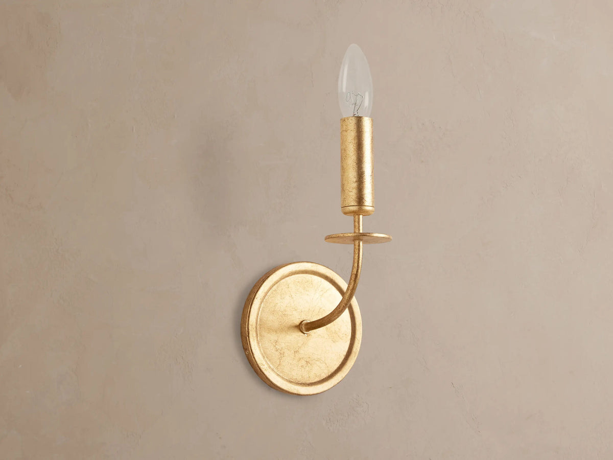 Iron Gold Sconce with Antiqued Leaf Finish