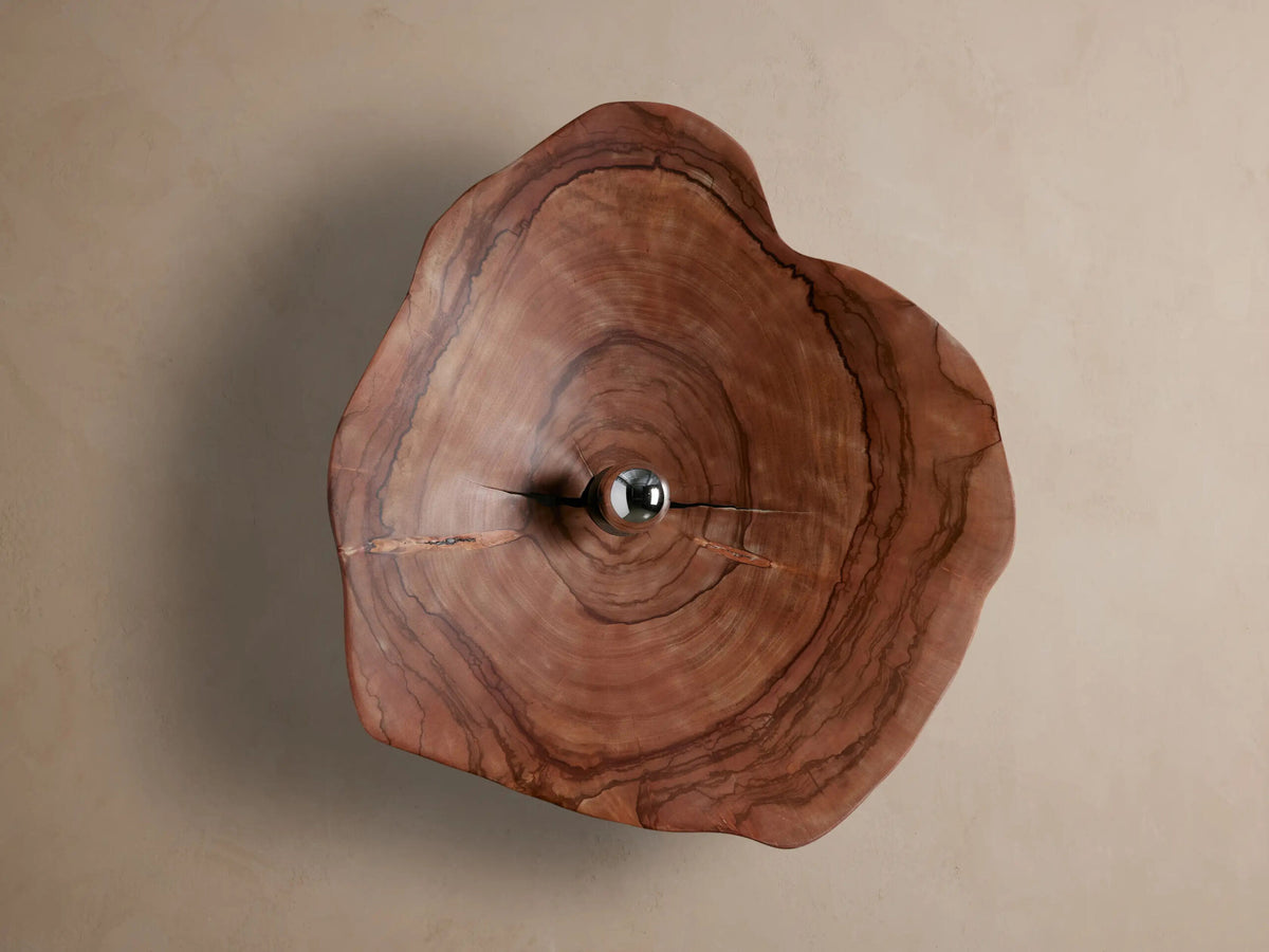 Organic Wood Sconce with Natural Milpa Wood Dome