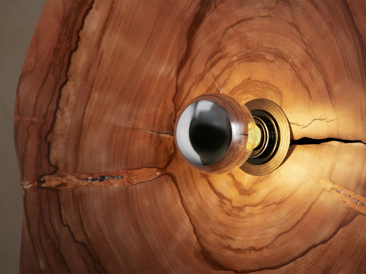 Organic Wood Sconce with Natural Milpa Wood Dome
