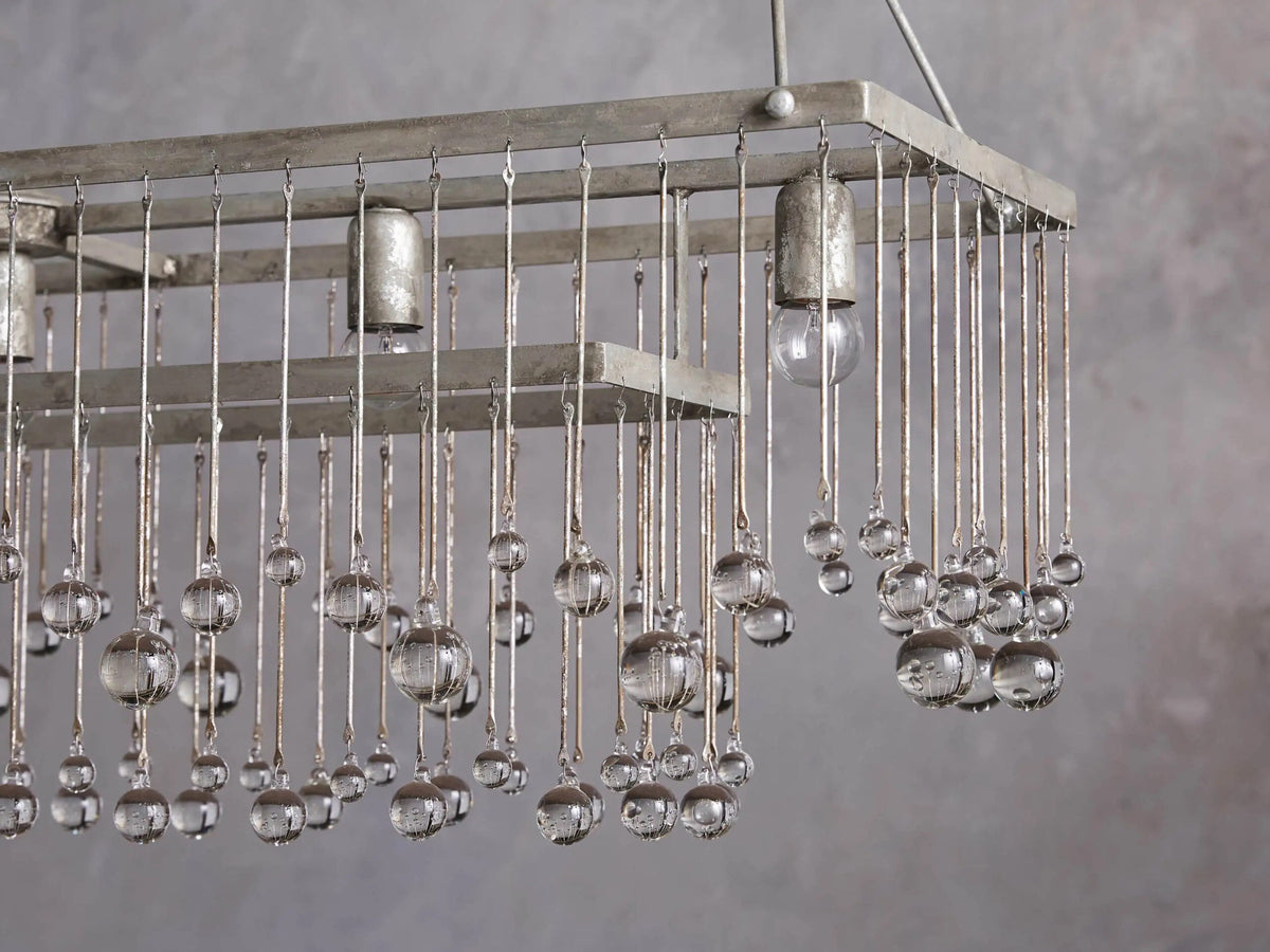 Aubrey 47 in Silver Iron Chandelier with Glass Crystals — product view 4