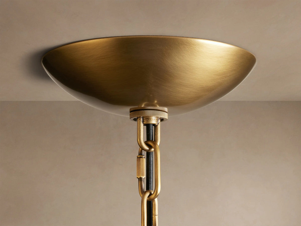 Blaire Round Glass Chandelier in White — product view 13