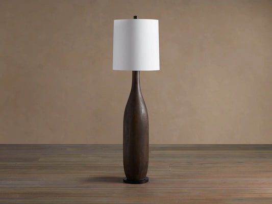 Briar Wood Floor Lamp in Espresso with Linen Shade — product view 2