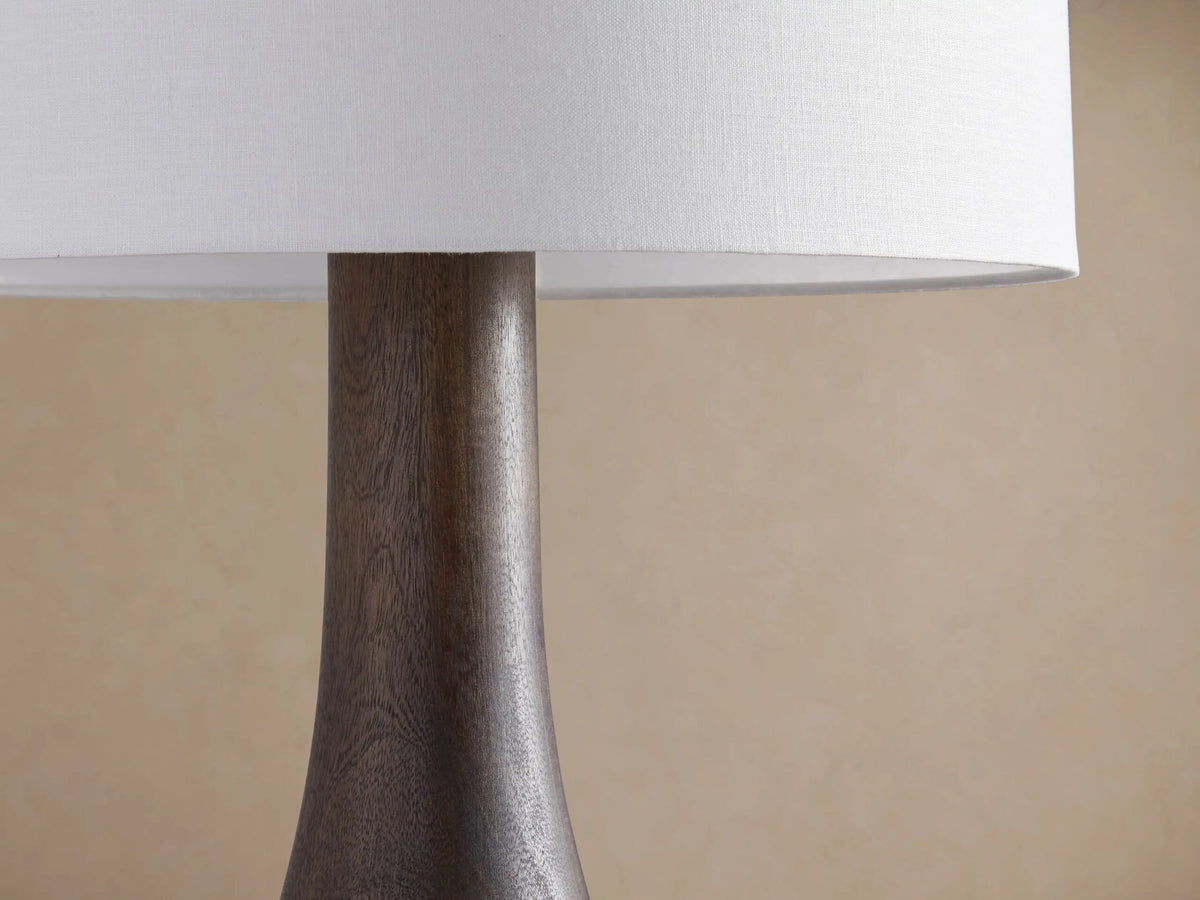Briar Wood Floor Lamp in Espresso with Linen Shade