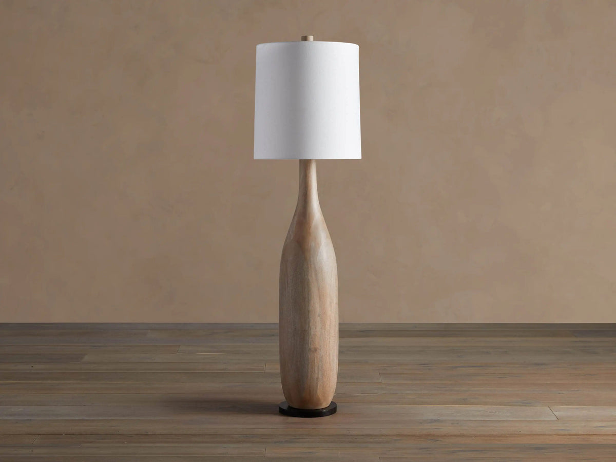 Briar Wood Floor Lamp in Natural with Linen Shade