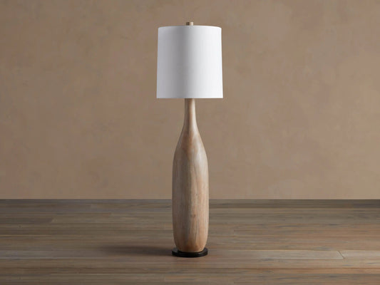 Briar Wood Floor Lamp in Natural with Linen Shade — product view 2