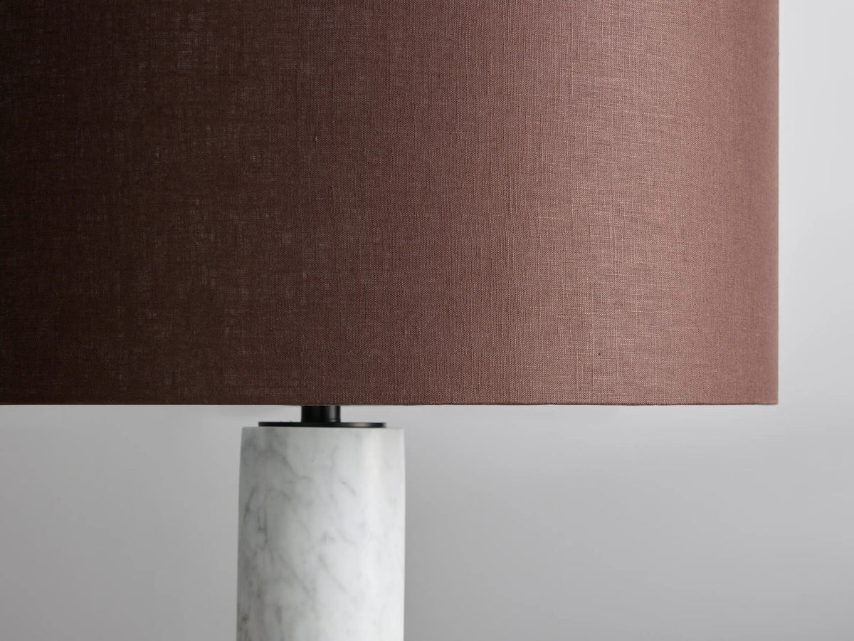 Brixton Marble Floor Lamp in Carrara with Brown Shade — product view 3