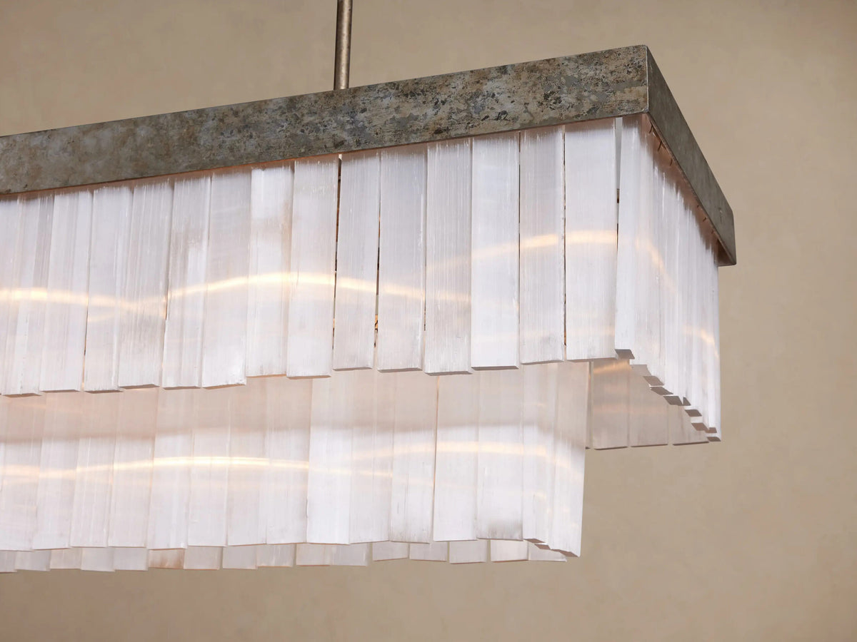 Selenite Chandelier Rectangular 49 Inch