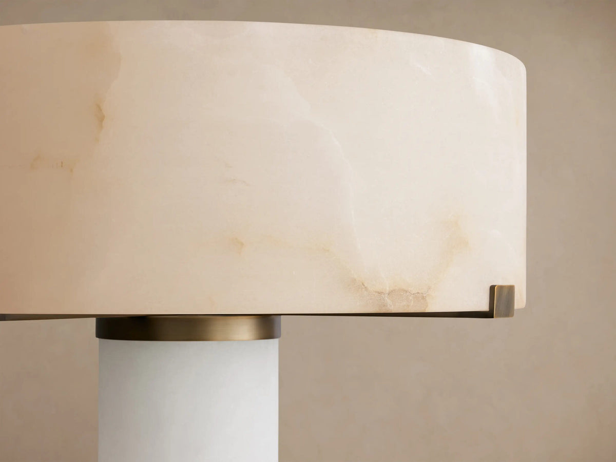 Chayla Alabaster Floor Lamp in Dark Antique Brass — product view 4
