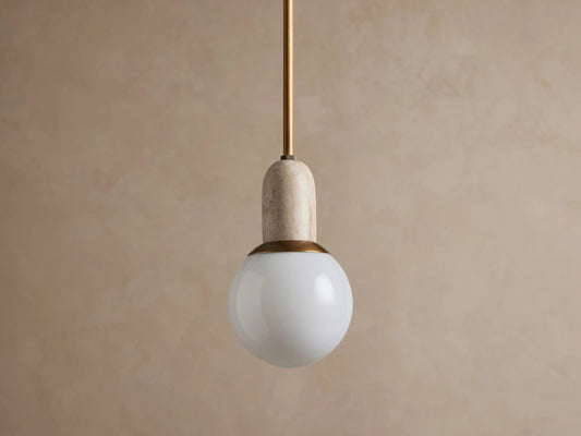 Marble Globe Pendant in Beige Coralle — product view 2