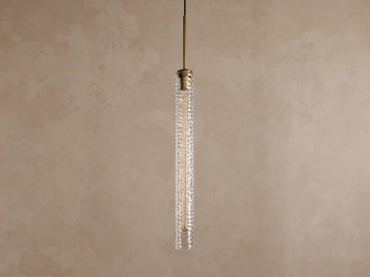 Glass Brass Pendant Hammered Glass Light — product view 2