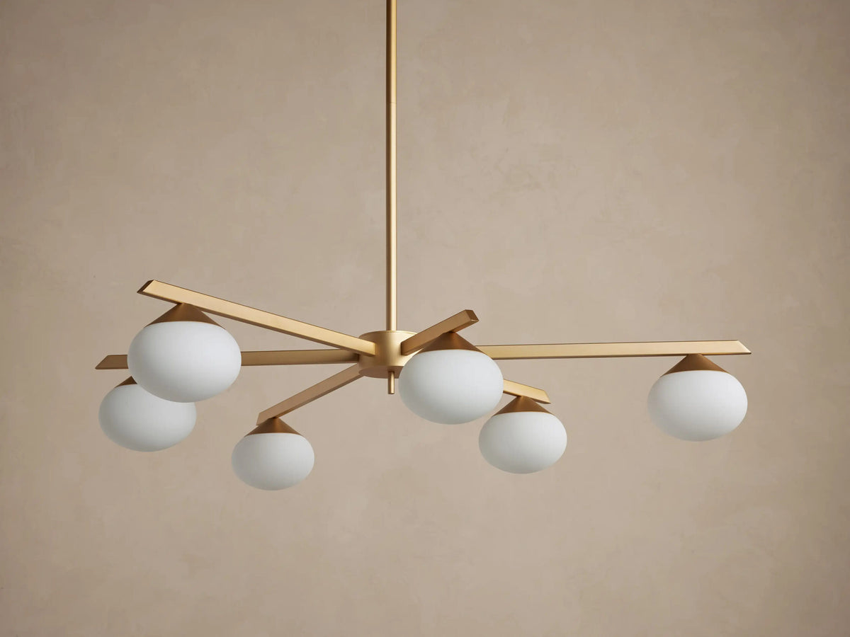 Globe Glass Light Round Chandelier in Gold