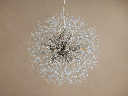 Dandelion Round Crystal Chandelier 30 Inch Silver — product view 2