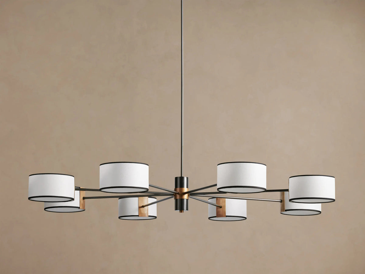 Fabric Chandelier Round Steel Frame 60 Inch
