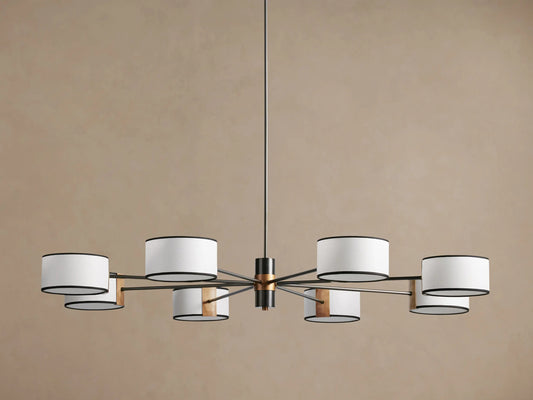 Fabric Chandelier Round Steel Frame 60 Inch — product view 2