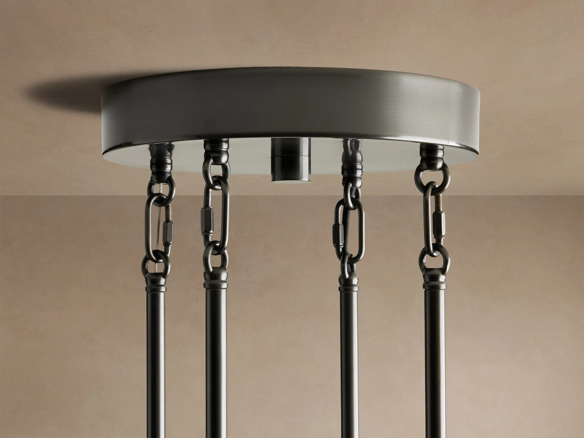 Glass Chandelier in Bronze with Clear Fluted Glass — product view 8