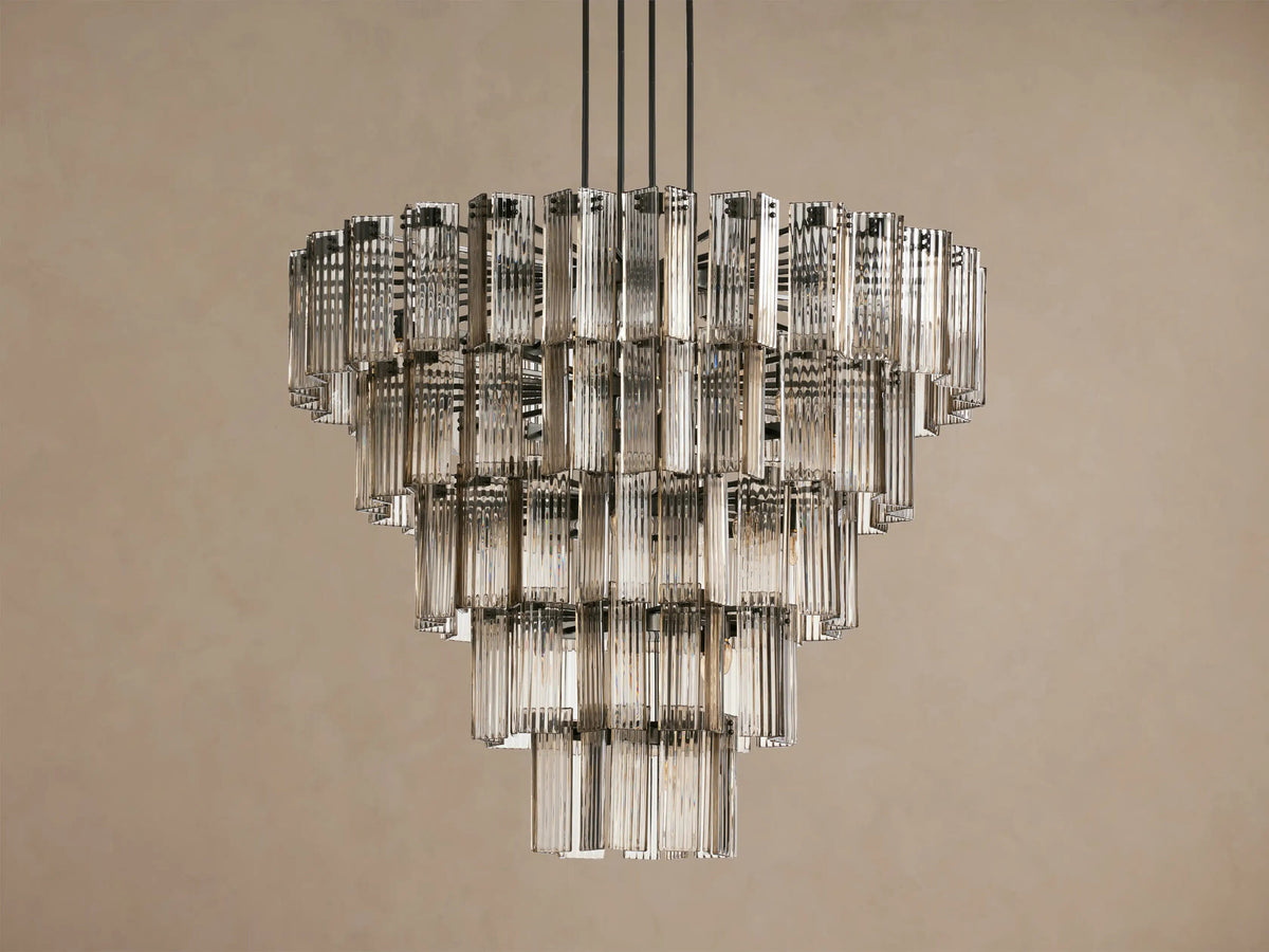 Delsie Bronze Smoke Glass Chandelier