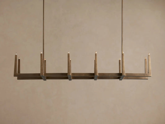 Emmet Brass Linear Light Chandelier 72 Inch — product view 2