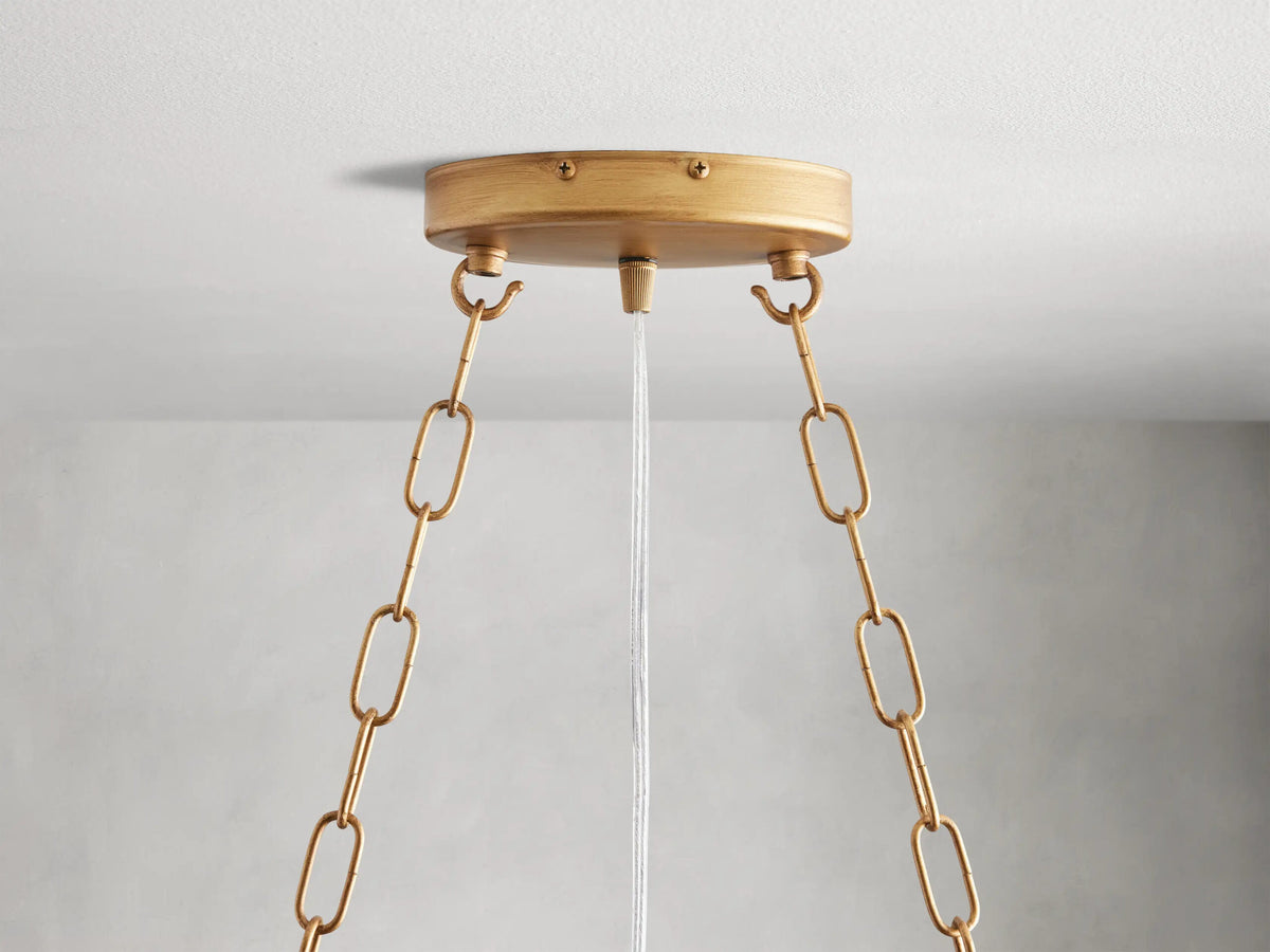 Fiore 51 Inch Brass Chandelier with Amber Glass — product view 4