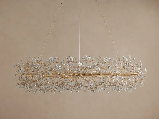 Fiore Iron Oval Chandelier with Crystal Floral Details — product view 2
