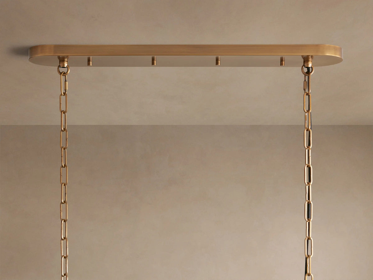 Glass Chandelier Ghiaccio Oval Green Bronze 54 Inch — product view 46