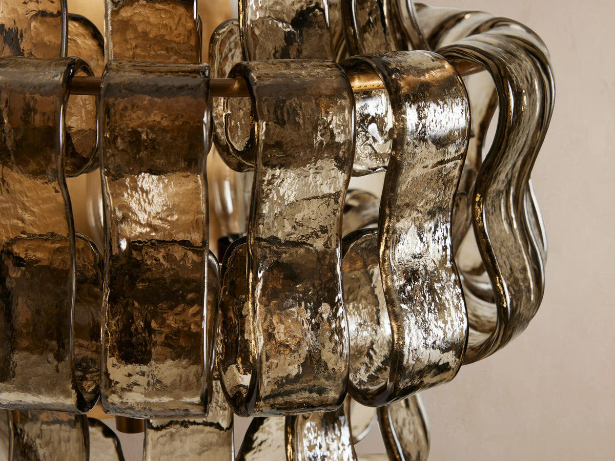 Modern Glass Sconce in Green Glass and Bronze — product view 18
