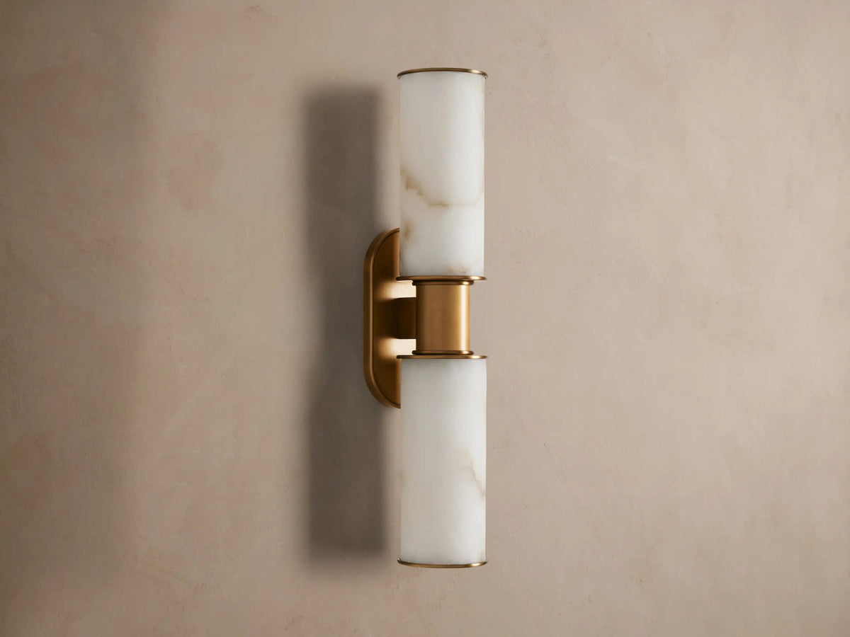Harlin Alabaster Sconce Double Wall Light