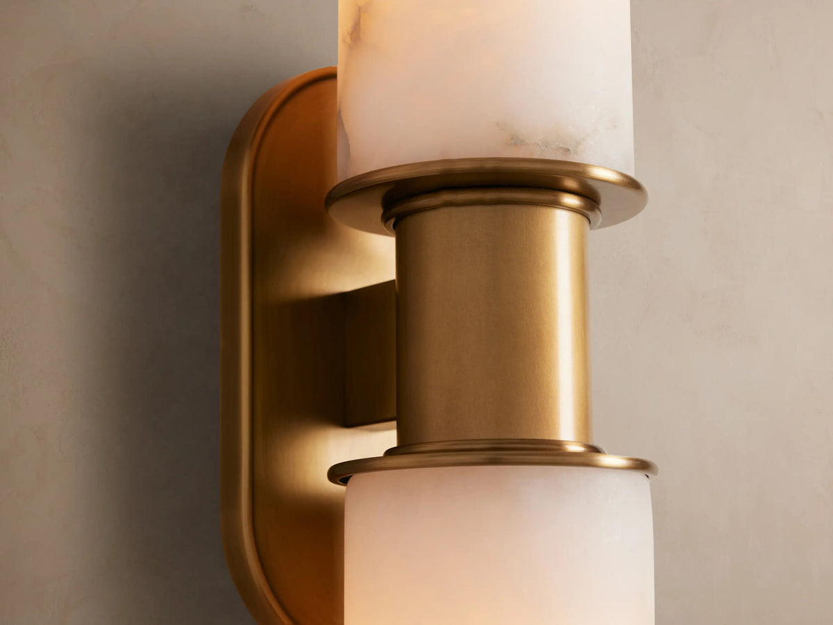 Harlin Alabaster Sconce Double Wall Light
