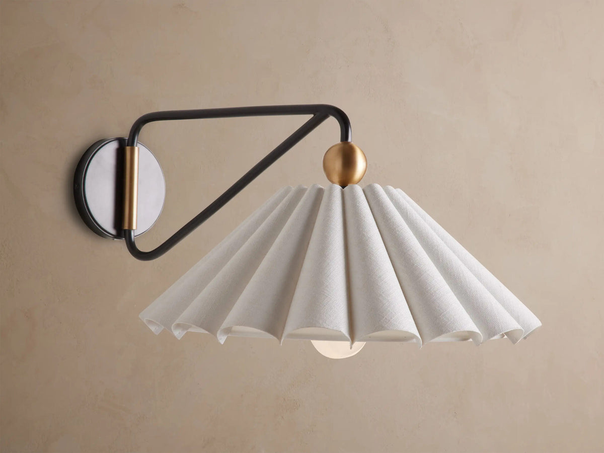 Haylen Brass Linen Sconce