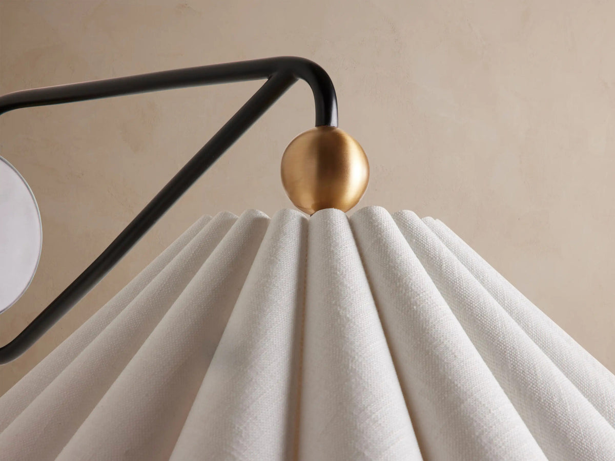 Haylen Brass Linen Sconce