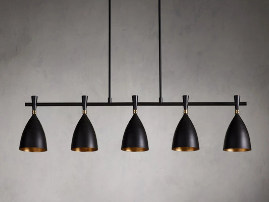 Jacarra bronze chandelier Linear Five Light — product view 2