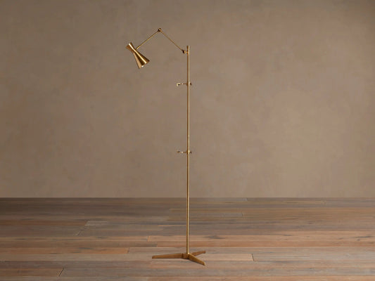 Jaxtyn Brass Floor Lamp with Art Display — product view 2