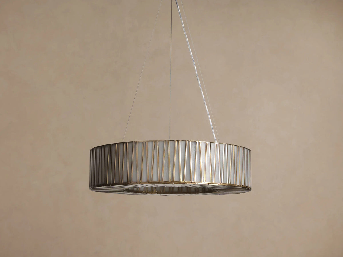 Brass Round Light Chandelier