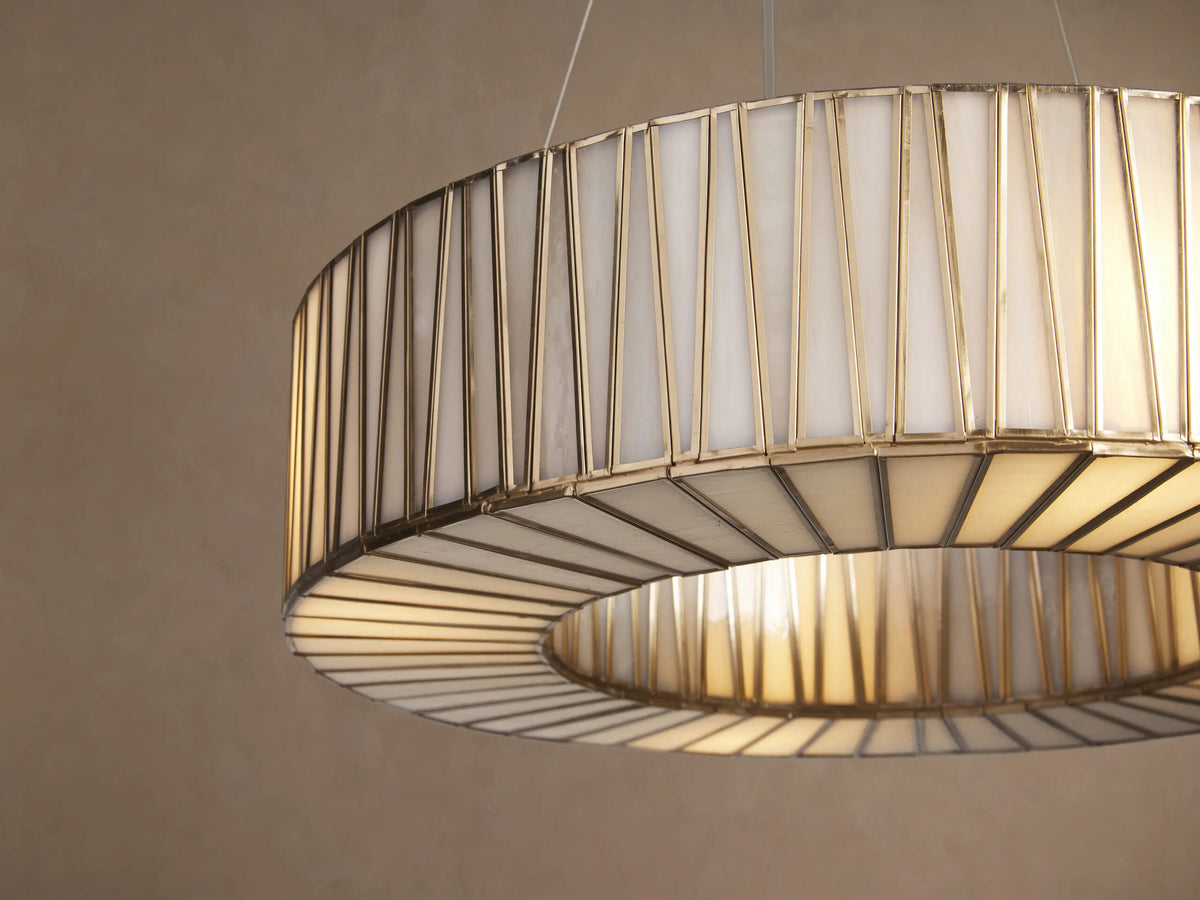 Brass Round Light Chandelier