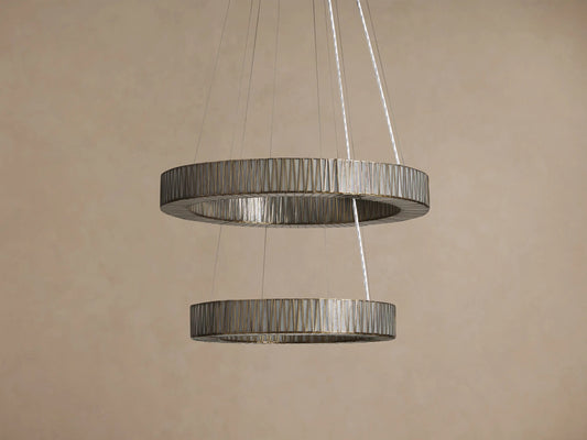 Modern Brass Light 2 Tier Round Chandelier — product view 2