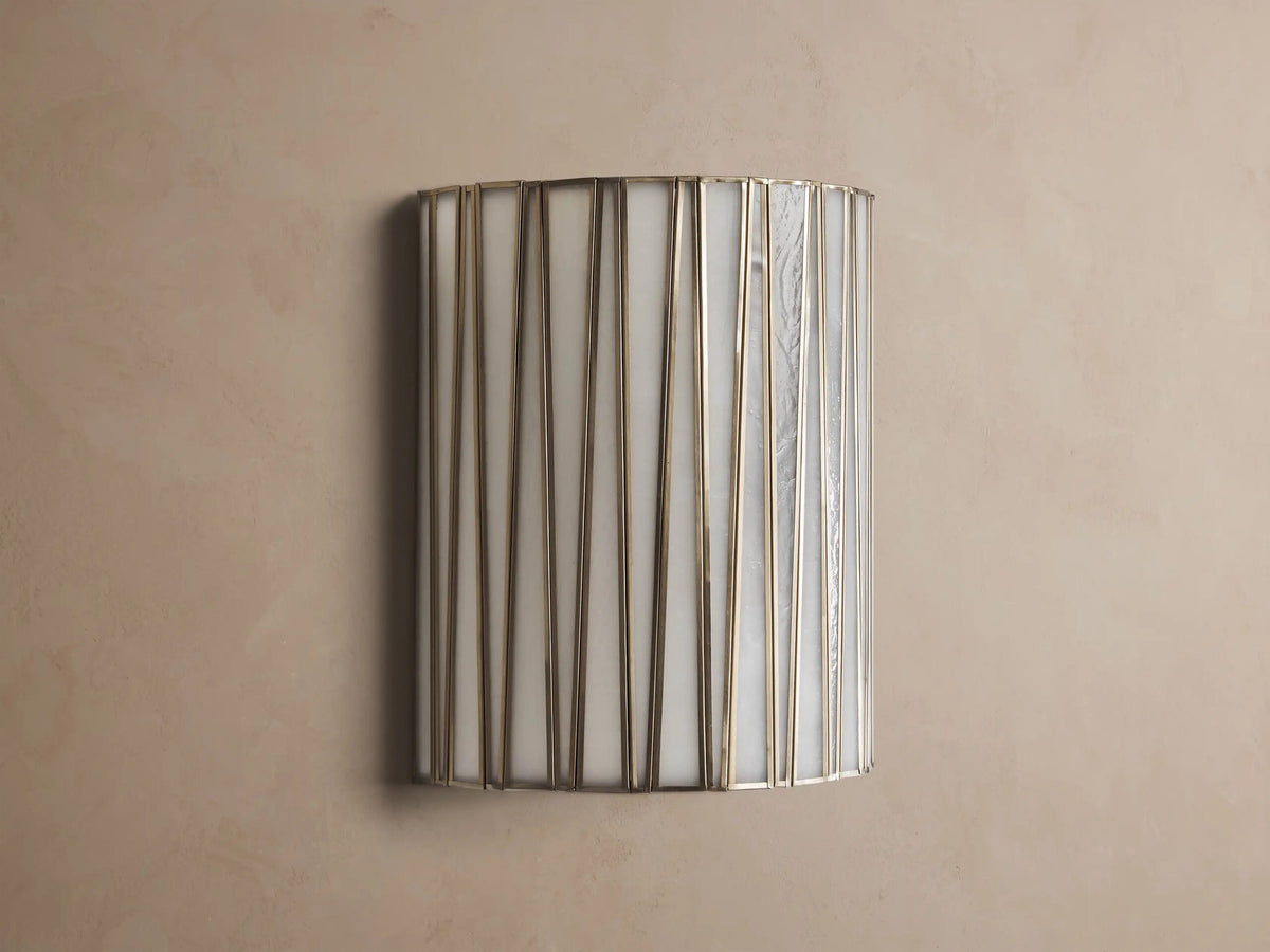 Brass Wall Sconce with Translucent Glass