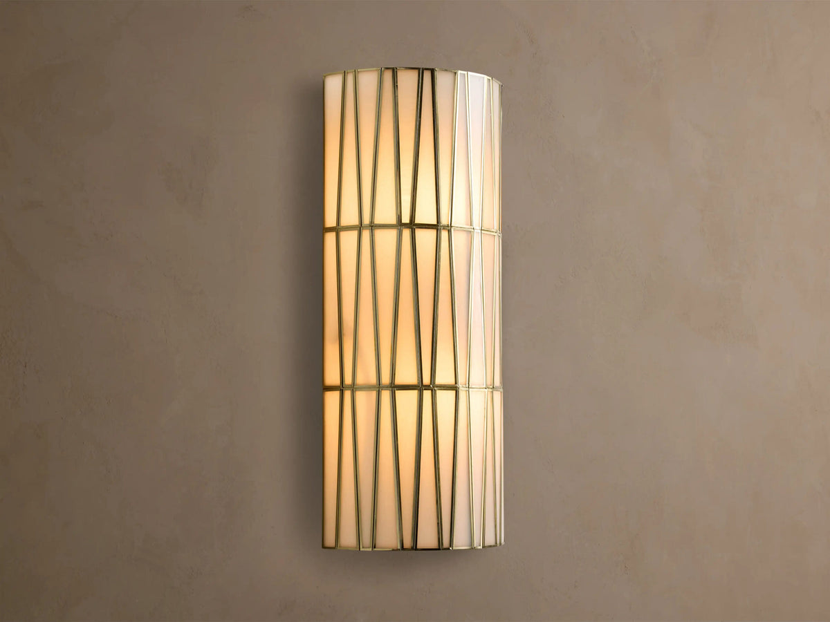 Brass Wall Sconce with Translucent Glass
