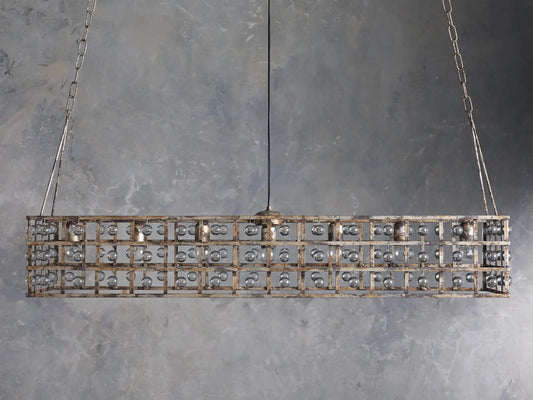 La Cage Iron Cage Chandelier in Silver Clay — product view 2
