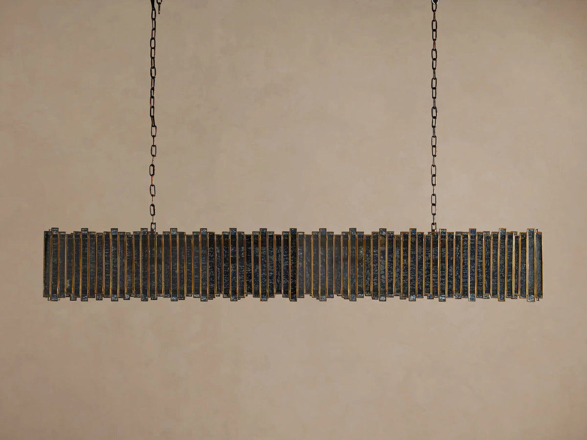 Laila 70 Inch Rectangular Copper Chandelier