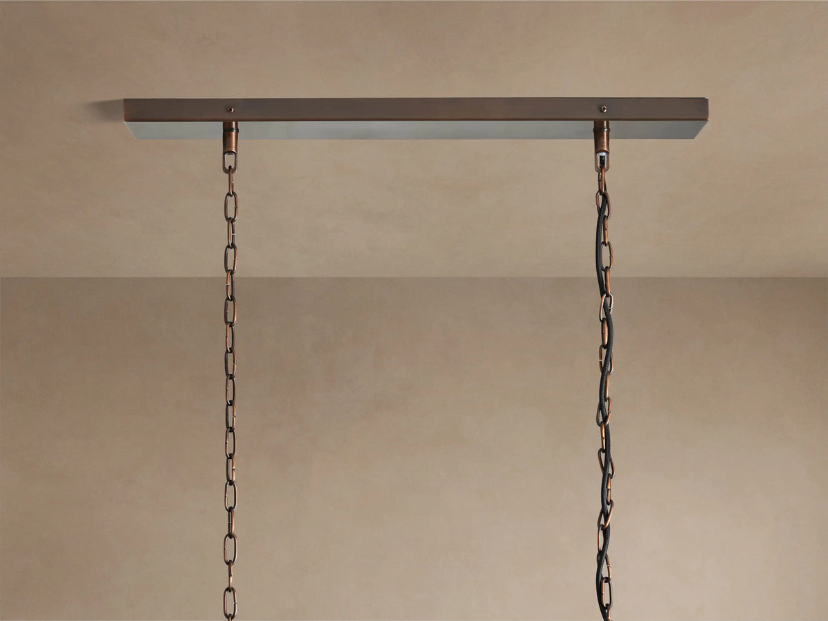 Laila 70 Inch Rectangular Copper Chandelier — product view 4