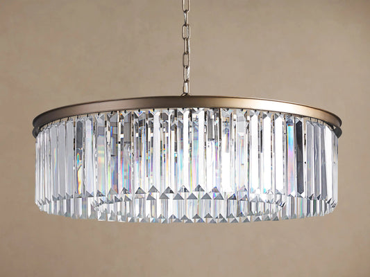 Leyland Round Art Deco Glass Light Chandelier — product view 2